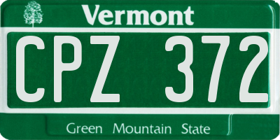 VT license plate CPZ372