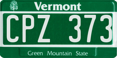 VT license plate CPZ373