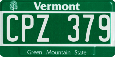 VT license plate CPZ379