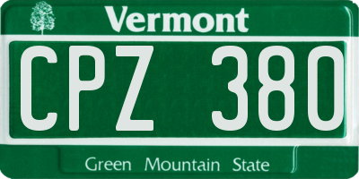 VT license plate CPZ380