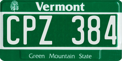VT license plate CPZ384