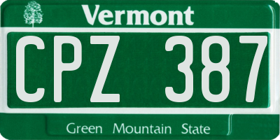 VT license plate CPZ387