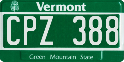 VT license plate CPZ388