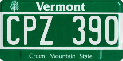 VT license plate CPZ390