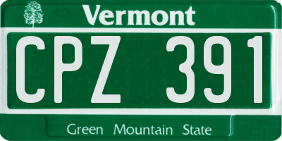 VT license plate CPZ391