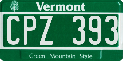 VT license plate CPZ393