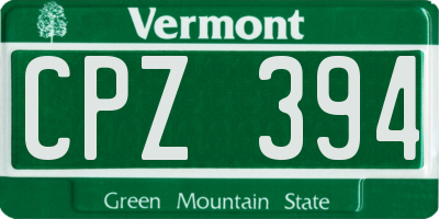 VT license plate CPZ394