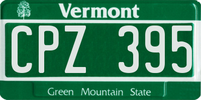 VT license plate CPZ395