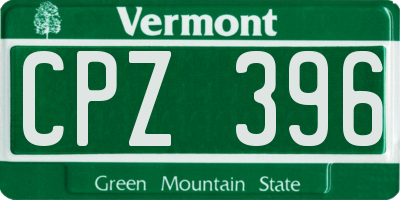 VT license plate CPZ396