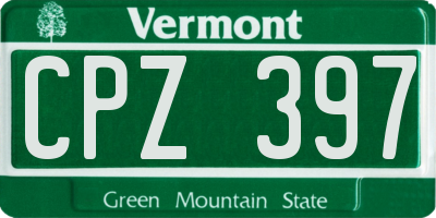 VT license plate CPZ397