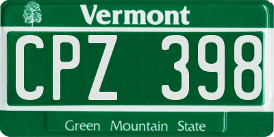 VT license plate CPZ398