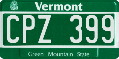 VT license plate CPZ399
