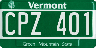 VT license plate CPZ401
