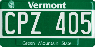 VT license plate CPZ405
