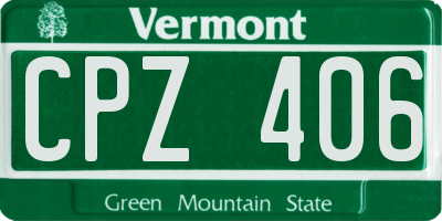VT license plate CPZ406