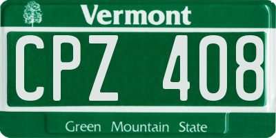 VT license plate CPZ408