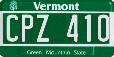 VT license plate CPZ410