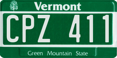 VT license plate CPZ411