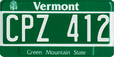 VT license plate CPZ412