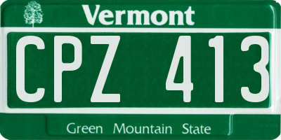 VT license plate CPZ413
