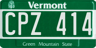 VT license plate CPZ414