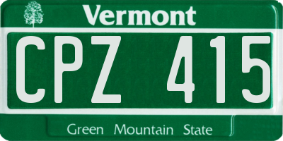 VT license plate CPZ415