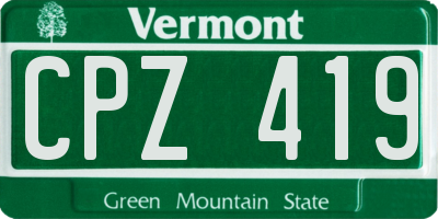 VT license plate CPZ419