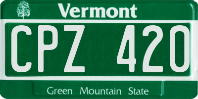 VT license plate CPZ420