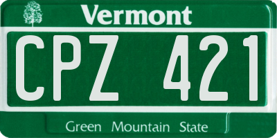 VT license plate CPZ421