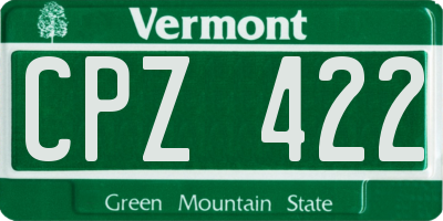 VT license plate CPZ422