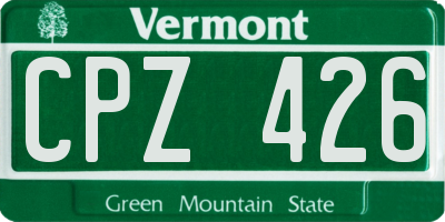 VT license plate CPZ426