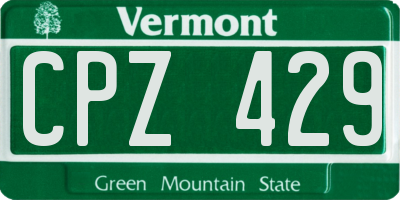 VT license plate CPZ429