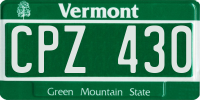 VT license plate CPZ430
