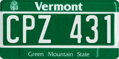 VT license plate CPZ431