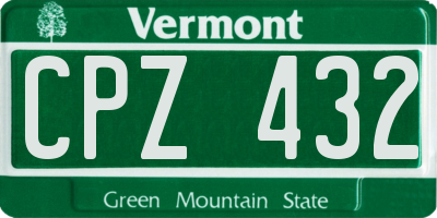 VT license plate CPZ432