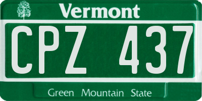 VT license plate CPZ437
