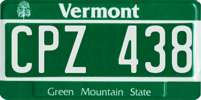 VT license plate CPZ438