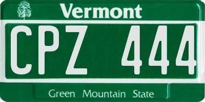 VT license plate CPZ444