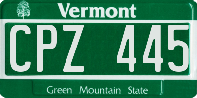 VT license plate CPZ445