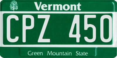 VT license plate CPZ450