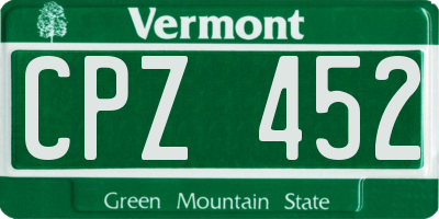 VT license plate CPZ452