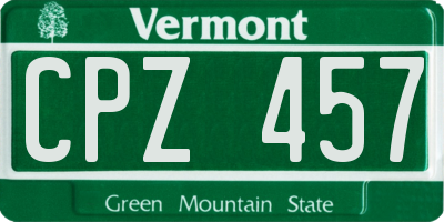 VT license plate CPZ457