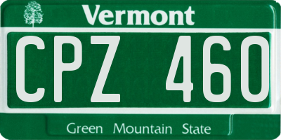 VT license plate CPZ460