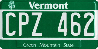 VT license plate CPZ462