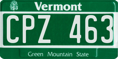 VT license plate CPZ463