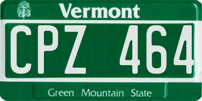 VT license plate CPZ464