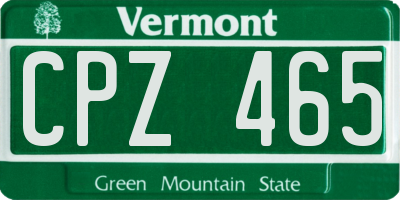 VT license plate CPZ465