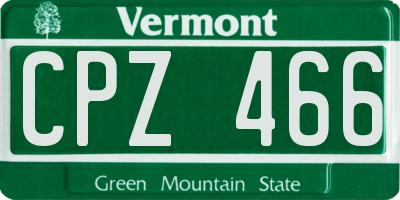 VT license plate CPZ466
