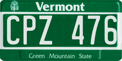 VT license plate CPZ476