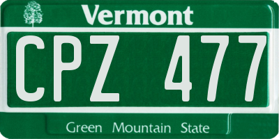 VT license plate CPZ477